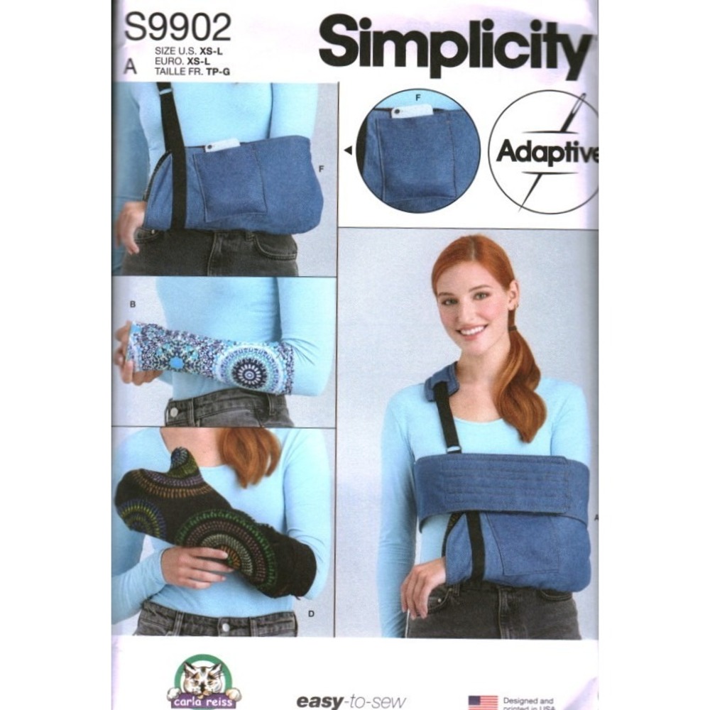 Simplicity S9902 Adaptive Wrap Sleeves Mitts Sling Sewing Pattern Carla Reiss L